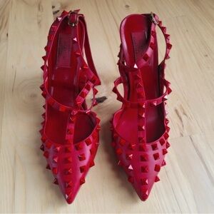 Valentino Vibrant Red Rockstud Heels